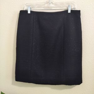 Ann Taylor Size 12 Black Fully Lined Wool Blend Skirt